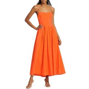 Simkhai Womens Kittiya Sleeveless Midi Dress 0 Flame - NWT $495